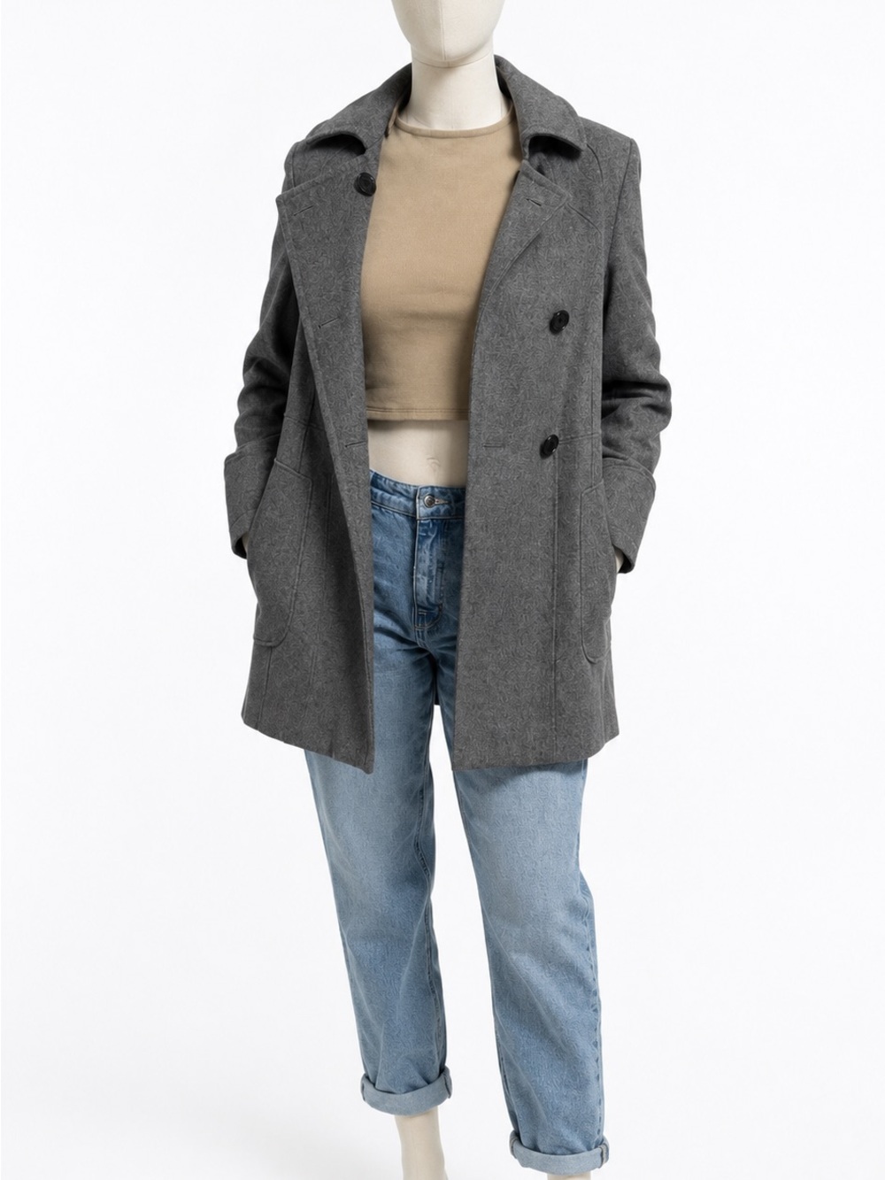 Calvin Klein Gray Wool Blend Coat